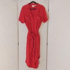 Anthropologie textured plaid shirt dress